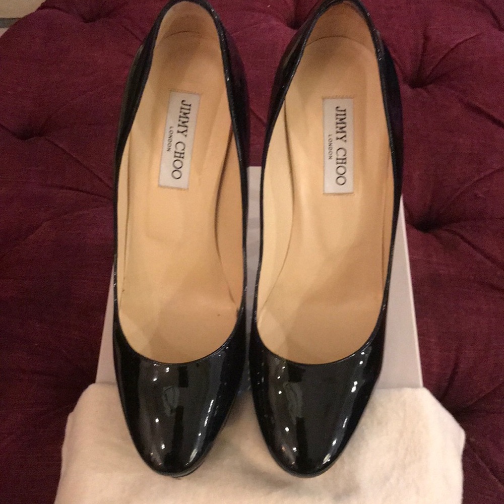 Black patent cosmic Jimmy Choo pumps size 41